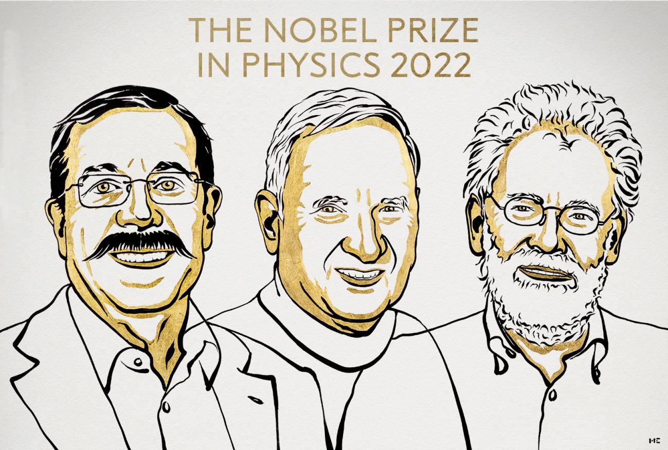 Alain Aspect, John Clauser y Anton Zeilinger comparten el Nobel de Física 2022. / Niklas Elmehed/Nobel Prize