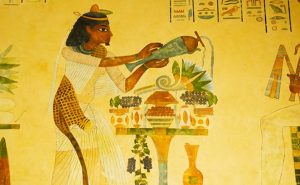 Pintura del antiguo Egipto. Lentejas.