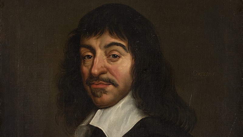 Fotografía de un retrato de René Descartes.